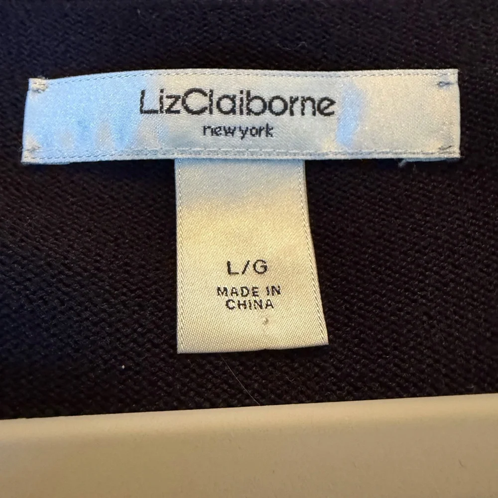 Liz Claiborne Black Button-Front Lightweight Cardigan silk/cotton size large - Picture 4 of 5